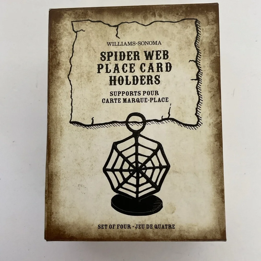 NWT Williams Sonoma Spider Web Place Card Holders set of Four